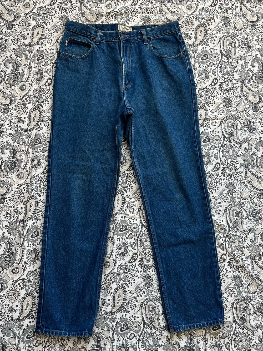 Dark wash straight leg jeans